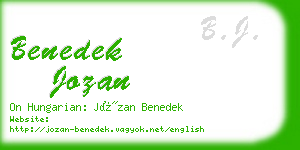 benedek jozan business card